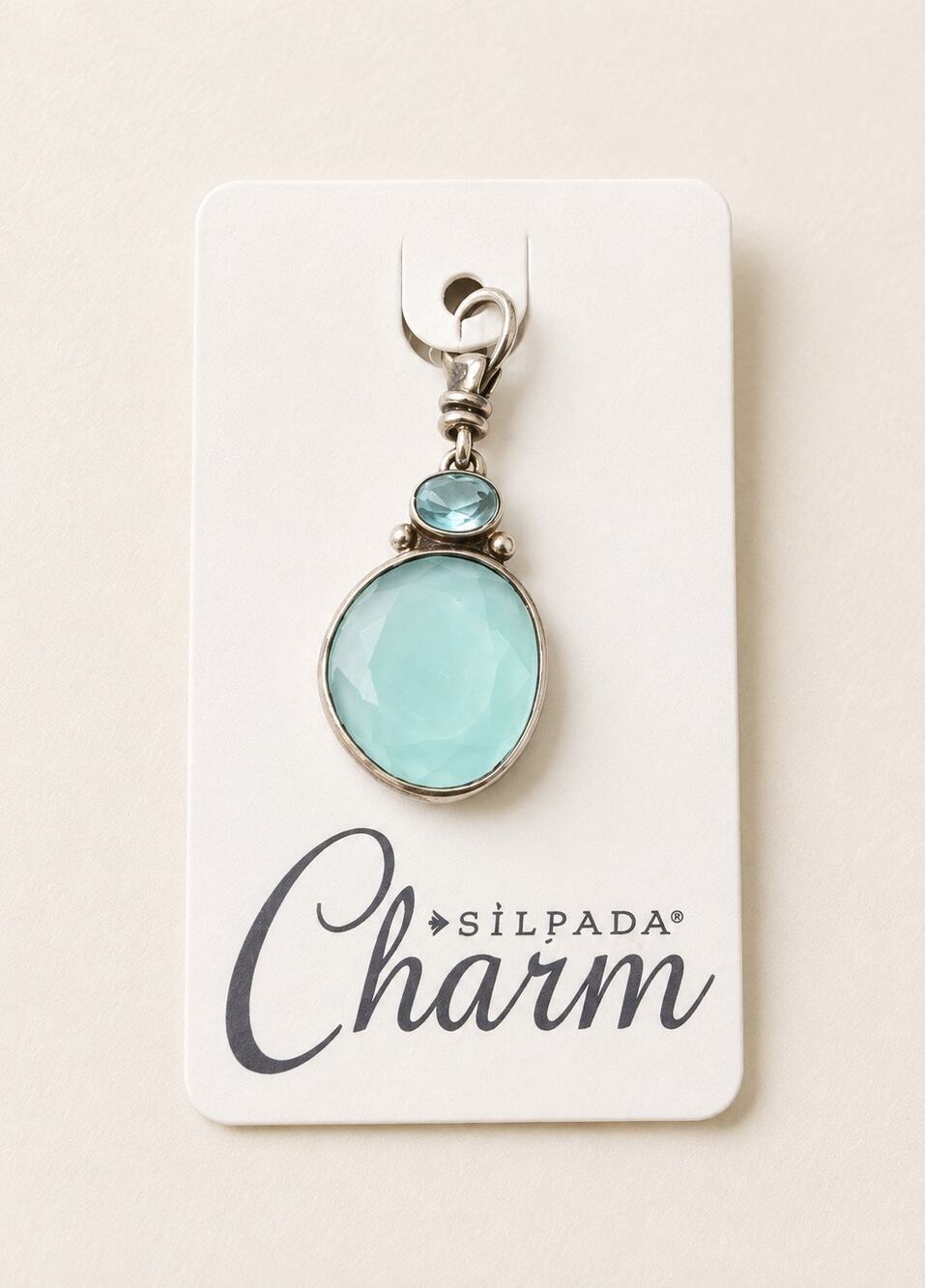 Silpada Sterling Silver and aqua colored charm